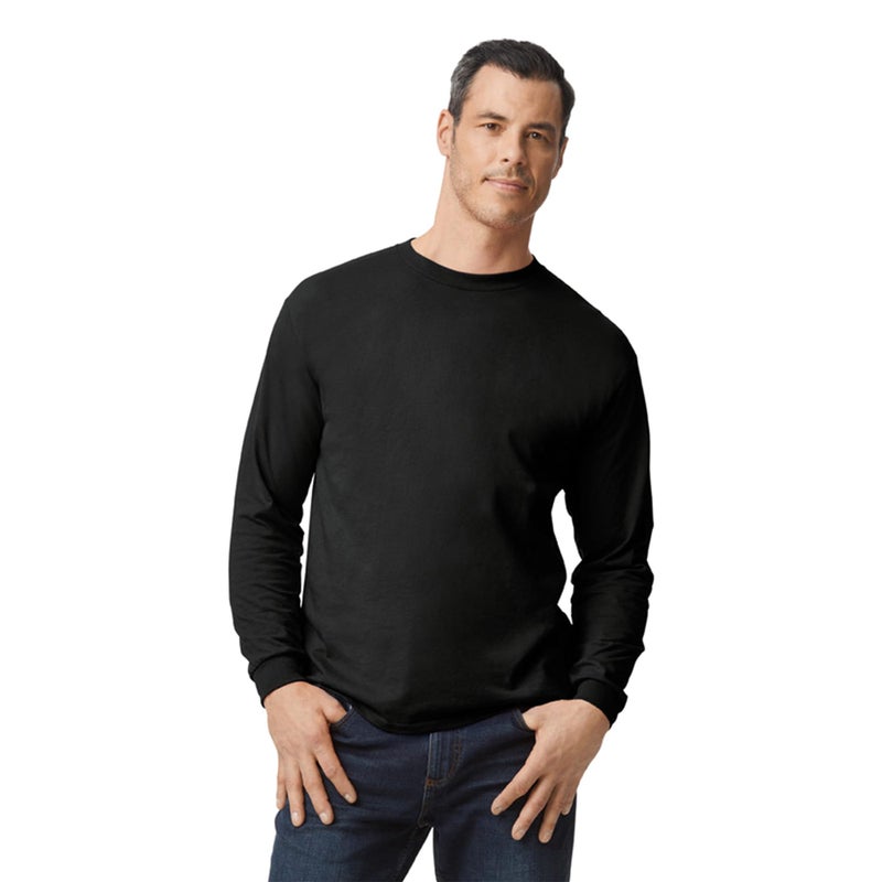 Gildan Adult DryBlend Long Sleeve T-Shirt, Style G8400, 2-Pack, Black, Large - Image 2